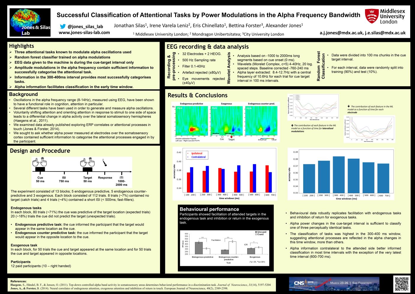 Successful Classification of Attentional Tasks by Power Modulations in the Alpha Frequency Bandwidth - CNS 2019